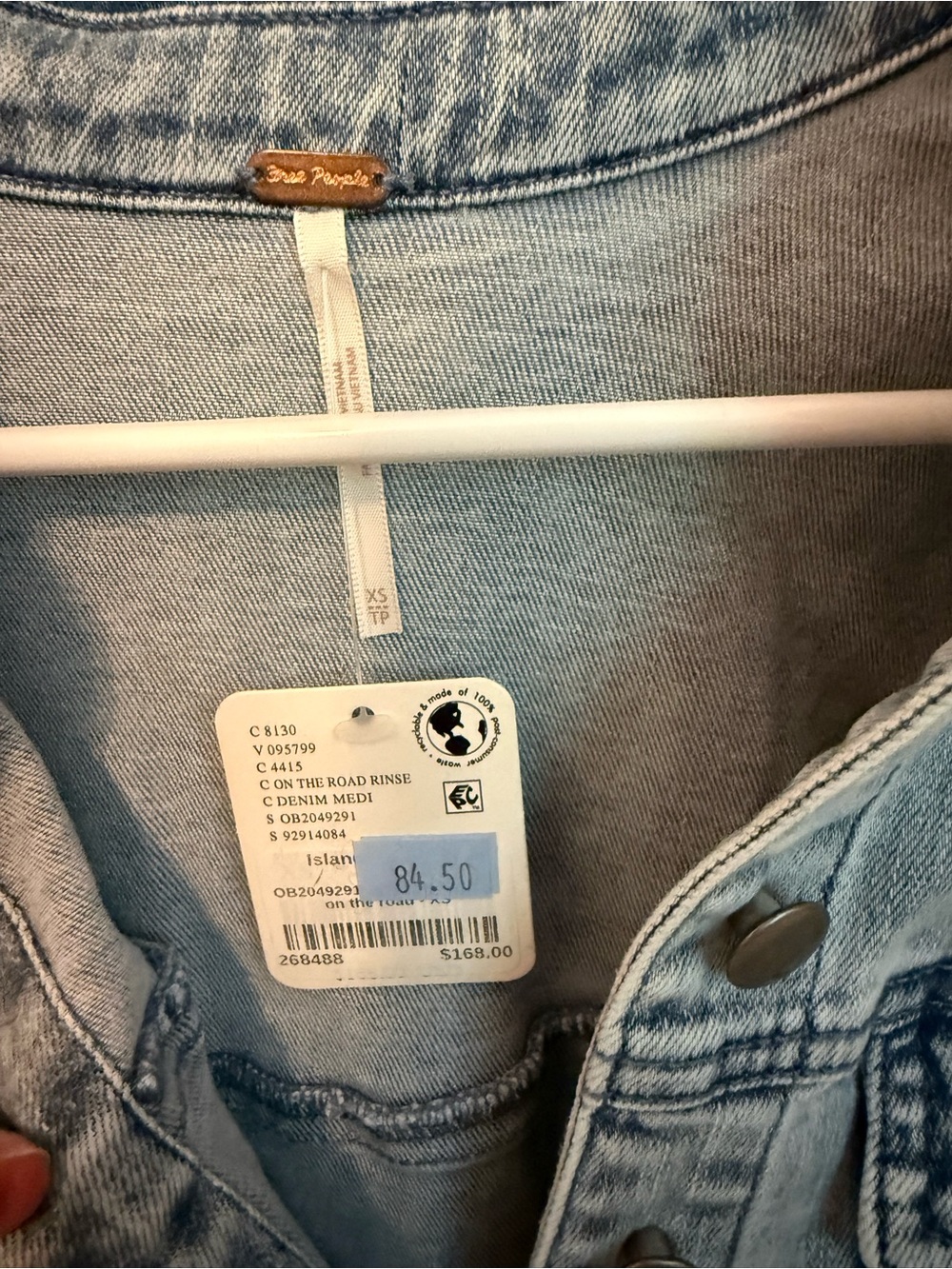 Free People Light Blue Denim Mini Dress - Picture 2 of 2